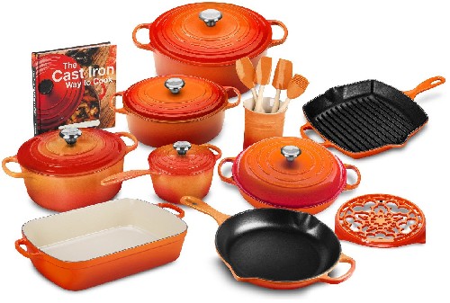 Juego de utensilios de cocina exclusivos de hierro fundido de 20 piezas