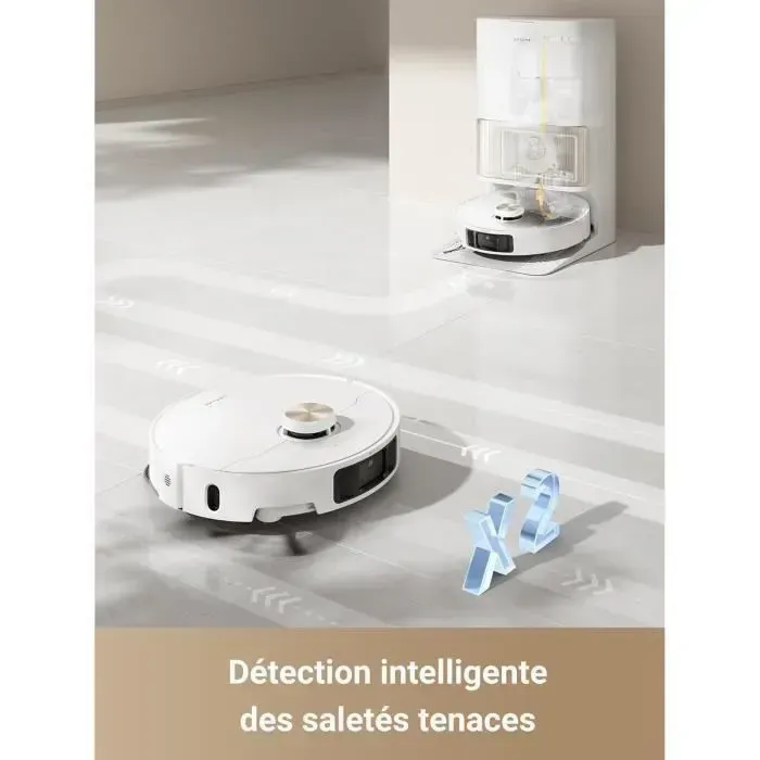 DREAME L40 Ultra Robot Aspirateur Laveur avec Serpillière Amovible et relevable - Brosse latérale Extensible et relevable -11 000 Pa