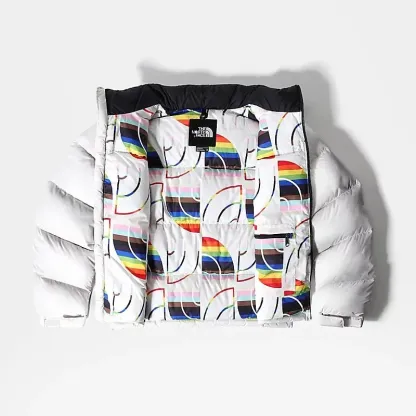 Tththe Nthtorth Fathtce - M 1996 Retro Nuptse Pride Jacket - Gardenia White