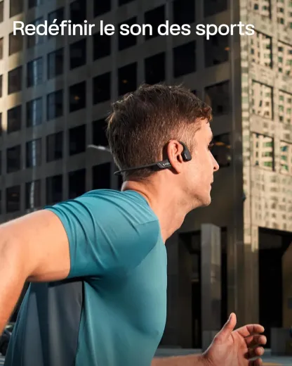 SHOKZ Casque à Conduction Osseuse OpenRun Pro 2, Écouteurs sans Fil Bluetooth 5.3, Microphones Réducteurs de Bruit, Étanchéité IP55, 12h d'Autonomie, Charge Rapide USB-C, Noir
