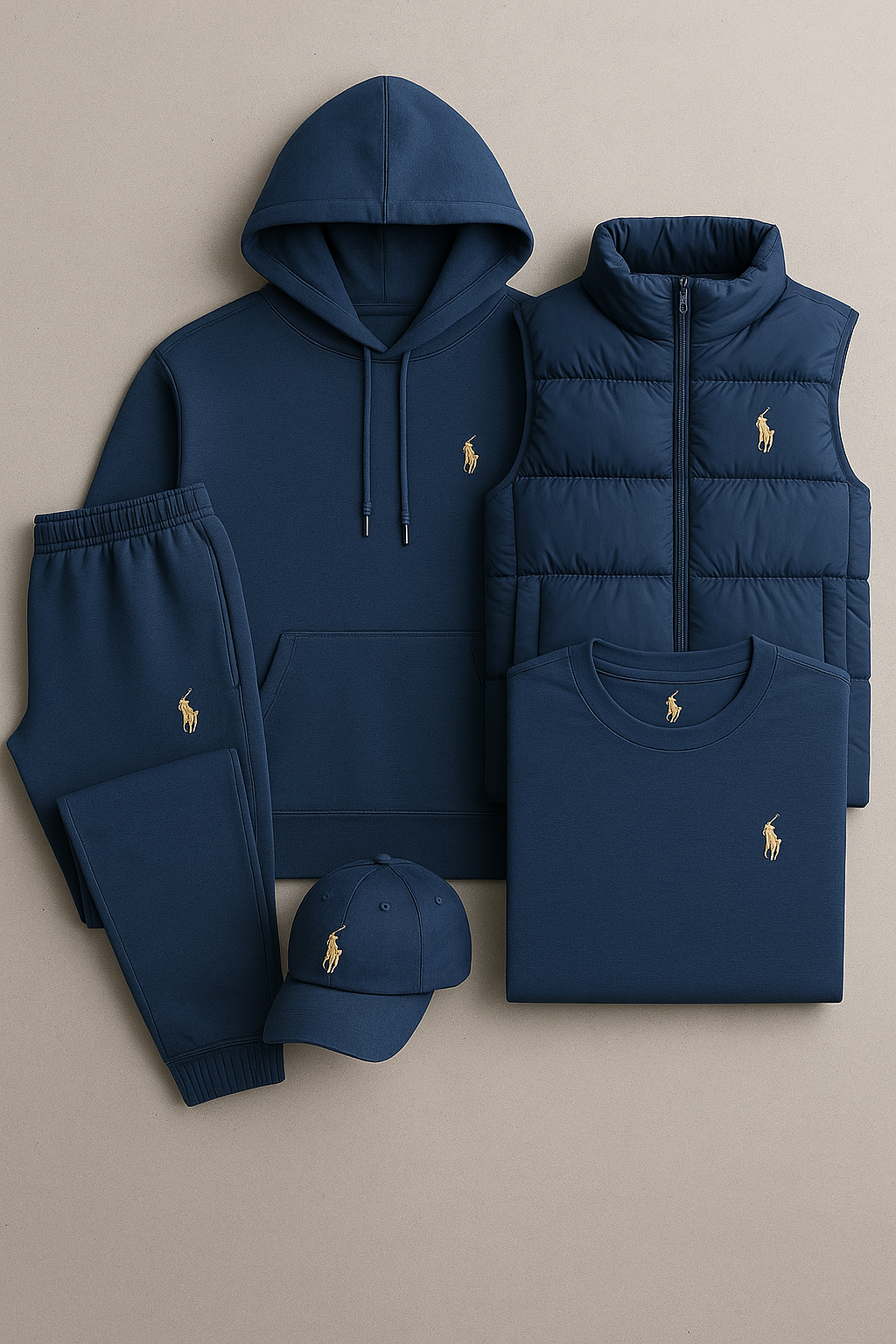 Ensemble Premium Ralttgph Lauttgren – Hoodie, Gilet, Jogging, T-shirt & Casquette