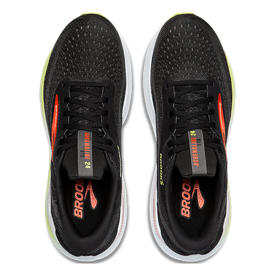 Brooks Adrenaline GTS 24 Black - Mandarin Red - Green