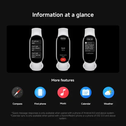 Xiaomi Smart Band 10, Montre Connectée, Boîtier alu, Suivi d'Activité, Écran AMOLED 1.72'', Autonomie 21 Jours, Charge Rapide, Suivi santé & Sommeil,150+ Sports, iOS & Android, 5 ATM, Boussole