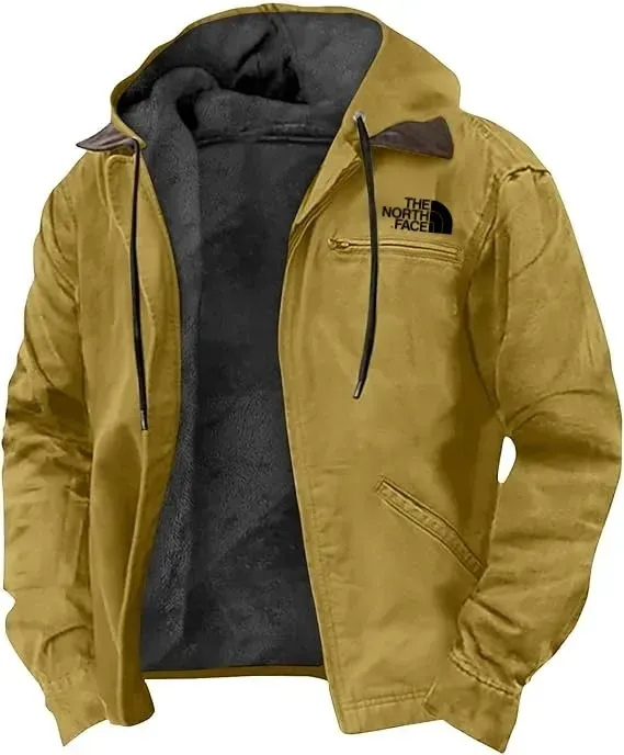 TNF®-Giacca invernale con cappuccio pesante 2024 Cappotti foderati in sherpa in pile caldo ed elegante con tasche