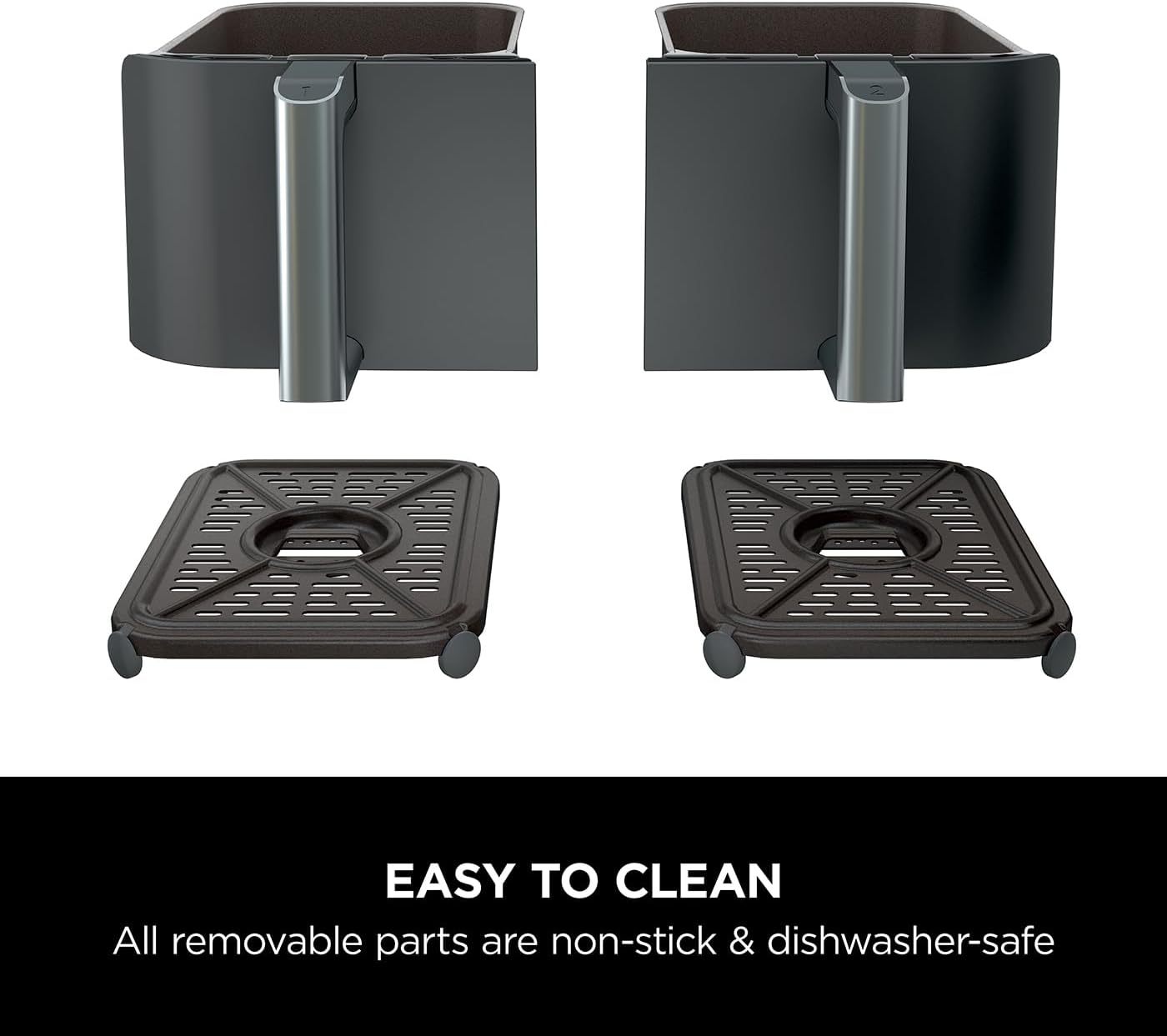Ninja Foodi MAX Dual Zone Air Fryer, Amazon Exclusive, Tongs, 2 Drawers, 9.5L, 6-in-1, Use No Oil, Air Fry, Max Crisp, Roast, Bake, 8 Portions, Nonstick Dishwasher Safe Baskets, Copper/Black AF400UKCP