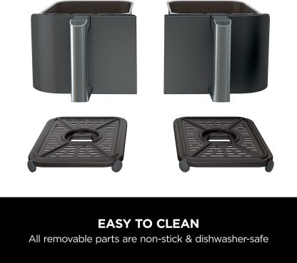 Ninja Foodi MAX Dual Zone Air Fryer, Amazon Exclusive, Tongs, 2 Drawers, 9.5L, 6-in-1, Use No Oil, Air Fry, Max Crisp, Roast, Bake, 8 Portions, Nonstick Dishwasher Safe Baskets, Copper/Black AF400UKCP