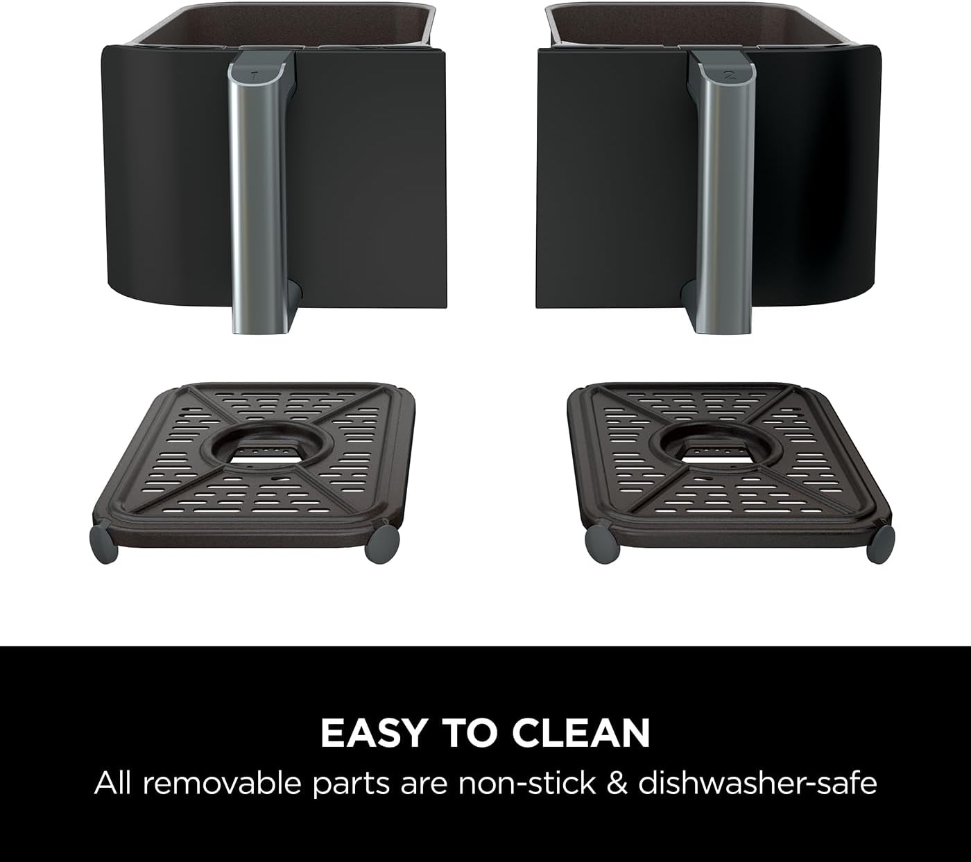 Ninja Foodi MAX Dual Zone Air Fryer, Amazon Exclusive, Tongs, 2 Drawers, 9.5L, 6-in-1, Use No Oil, Air Fry, Max Crisp, Roast, Bake, 8 Portions, Nonstick Dishwasher Safe Baskets, Copper/Black AF400UKCP