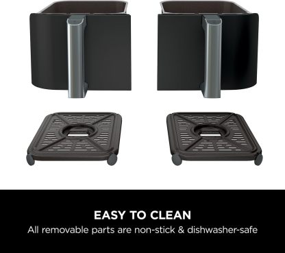 Ninja Foodi MAX Dual Zone Air Fryer, Amazon Exclusive, Tongs, 2 Drawers, 9.5L, 6-in-1, Use No Oil, Air Fry, Max Crisp, Roast, Bake, 8 Portions, Nonstick Dishwasher Safe Baskets, Copper/Black AF400UKCP