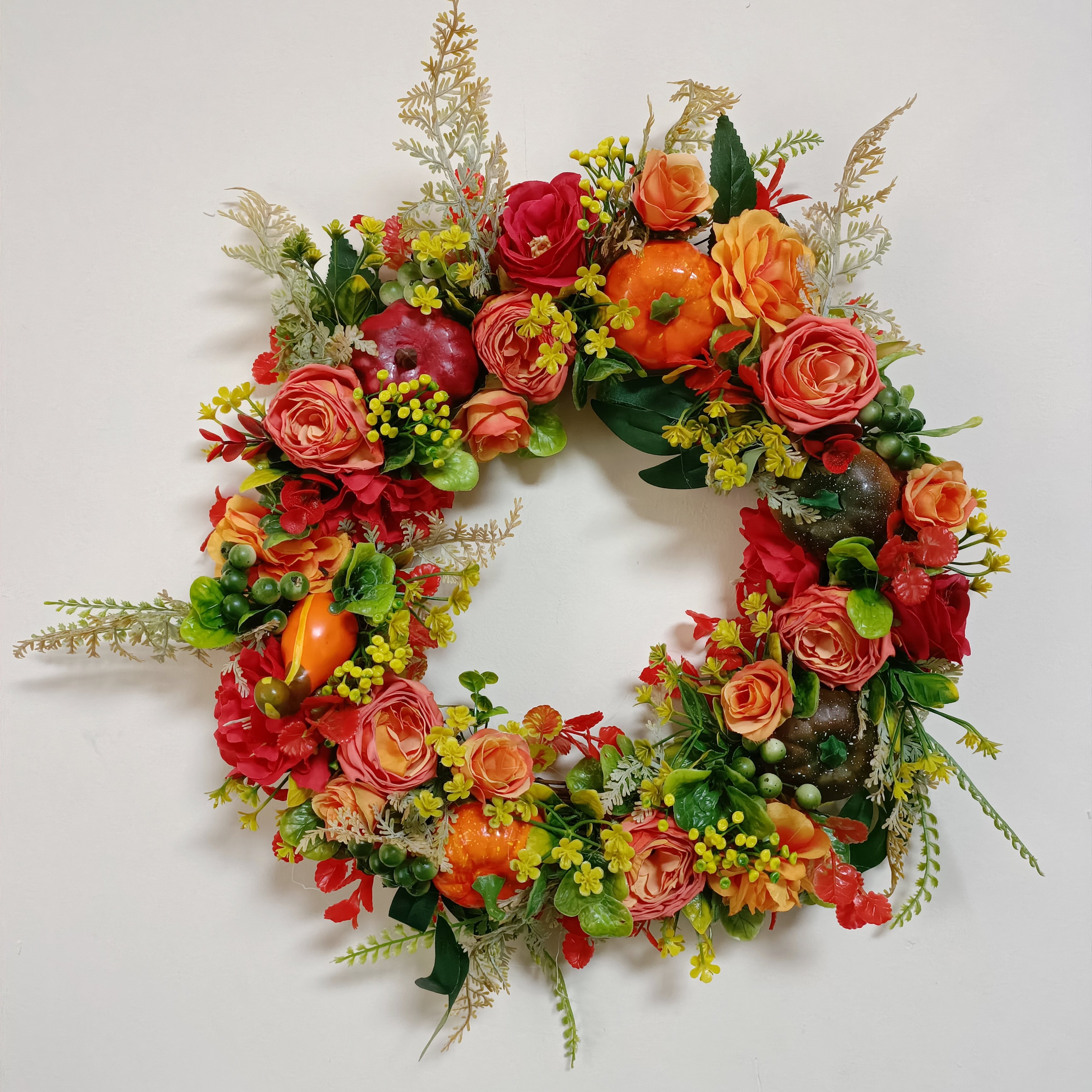💖🔥LAST DAY 49% OFF--💖Fall Peony And Pumpkin Wreath - Year Round Wreath--🔥BUY 2 FREE SHIPPING