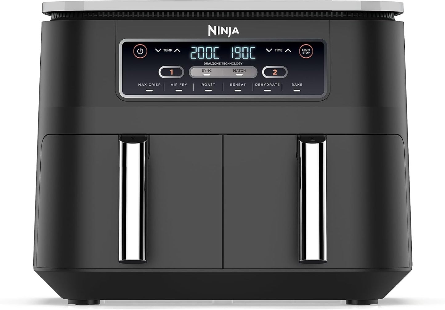 Ninja Foodi MAX Dual Zone Air Fryer, Amazon Exclusive, Tongs, 2 Drawer