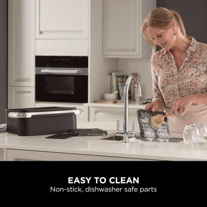 Ninja Foodi MAX Dual Zone Air Fryer, Amazon Exclusive, Tongs, 2 Drawers, 9.5L, 6-in-1, Use No Oil, Air Fry, Max Crisp, Roast, Bake, 8 Portions, Nonstick Dishwasher Safe Baskets, Copper/Black AF400UKCP