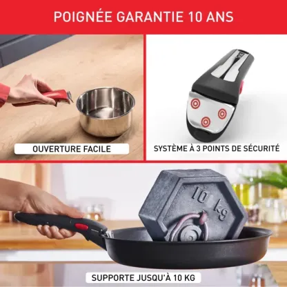Tefal Ingenio Emotion On, Set 22 pièces, Inox, Empilable, L897SM04
