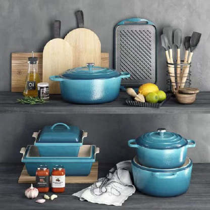 Juego de utensilios de cocina exclusivos de hierro fundido de 20 piezas