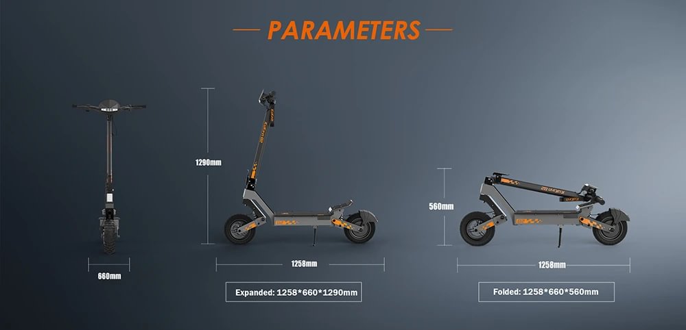 Kukirin G2 Foldable Electric Scooter 2025 Upgrade 800W Motor 48V 15.6Ah Battery 10-inch Tire 45km/h Max Speed 55km Range Touchscreen Display Disc Brake 7 Light System - Black