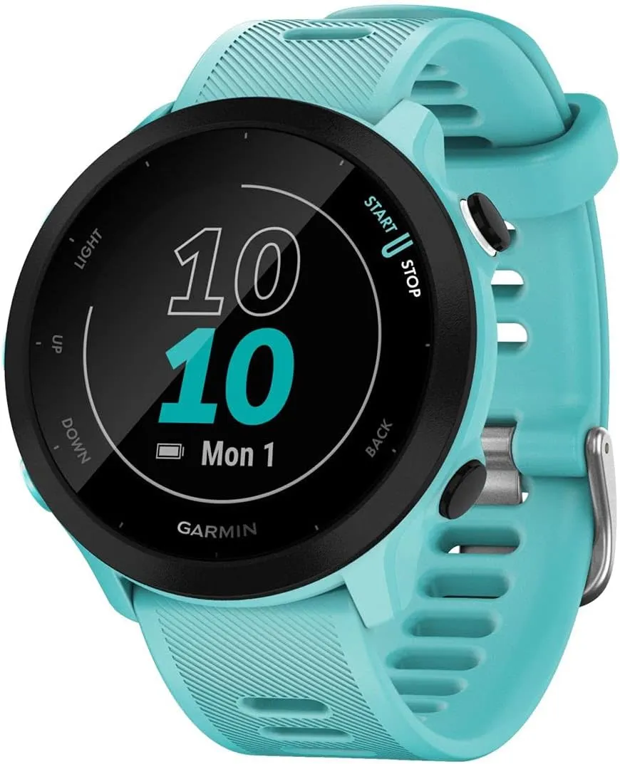 Garmin – Forerunner 55 - Montre GPS Multi-activités Running avec Fonctions d’Entrainement Coach et Cardio au Poignet – Blanche