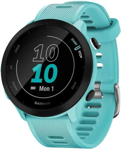 Garmin – Forerunner 55 - Montre GPS Multi-activités Running avec Fonctions d’Entrainement Coach et Cardio au Poignet – Blanche