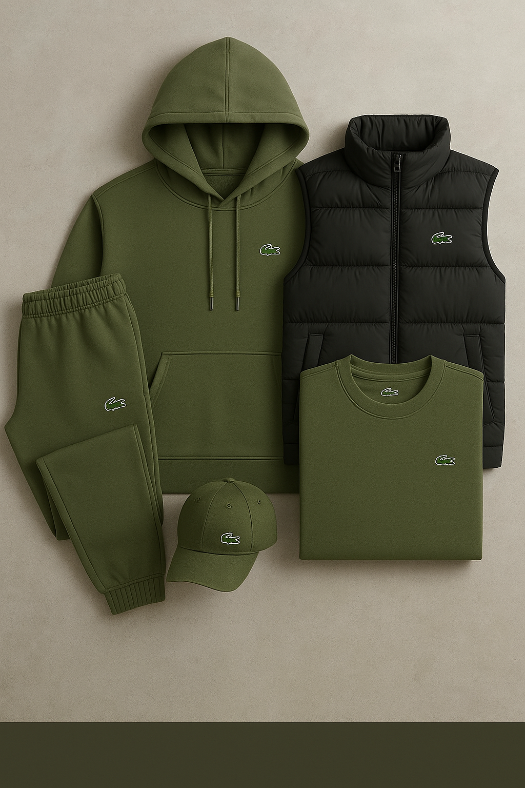 Lacttgoste Ensemble Premium – Hoodie, Pantalon, T-shirt, Veste & Casquette