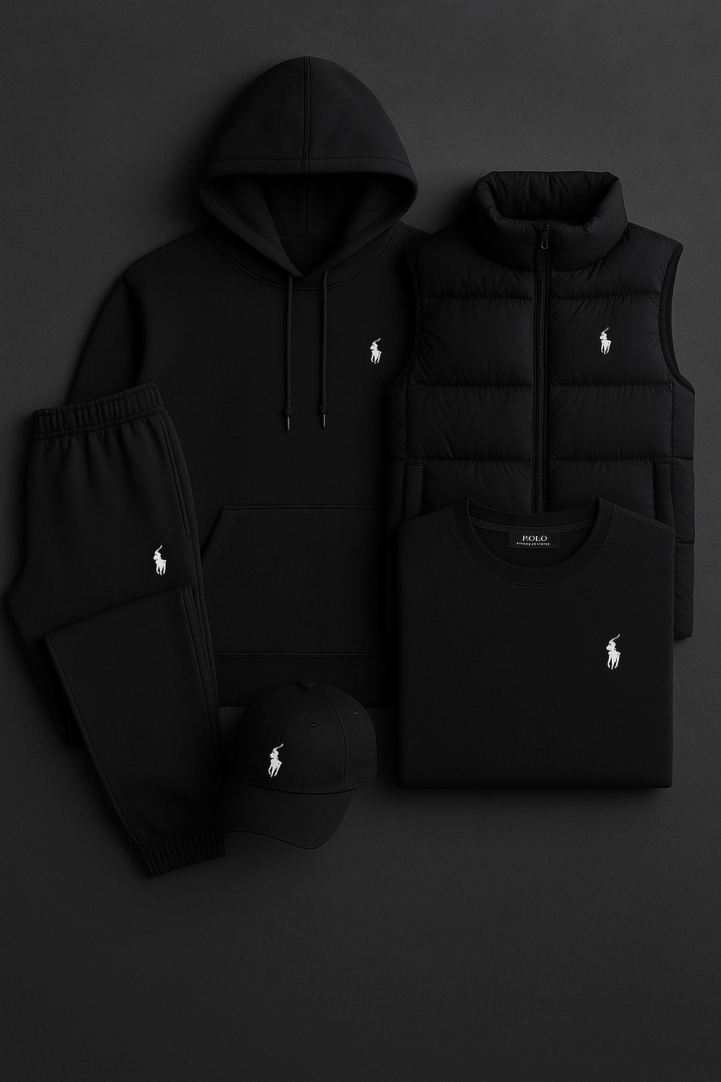 Ensemble Premium Ralttgph Lauttgren – Hoodie, Gilet, Jogging, T-shirt & Casquette