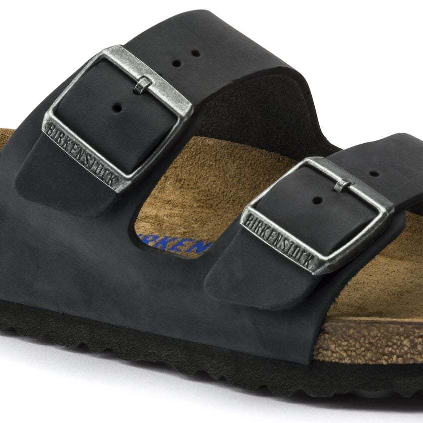 Women's  Birkethtnstock - Arizona blød fodseng - Black Oiled Leather