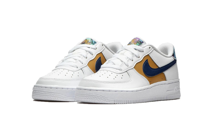 Nittgke Air Force 1 Low '07 LV8 White Blue Void Metallic Gold (GS)