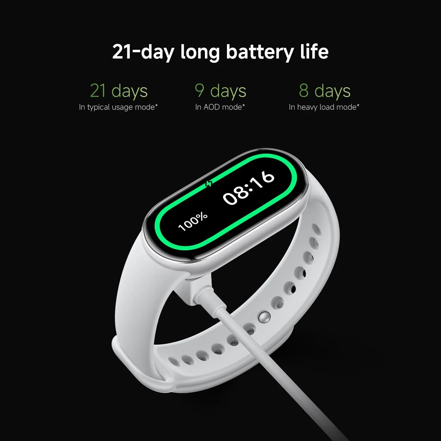 Xiaomi Smart Band 10, Montre Connectée, Boîtier alu, Suivi d'Activité, Écran AMOLED 1.72'', Autonomie 21 Jours, Charge Rapide, Suivi santé & Sommeil,150+ Sports, iOS & Android, 5 ATM, Boussole