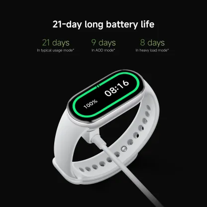 Xiaomi Smart Band 10, Montre Connectée, Boîtier alu, Suivi d'Activité, Écran AMOLED 1.72'', Autonomie 21 Jours, Charge Rapide, Suivi santé & Sommeil,150+ Sports, iOS & Android, 5 ATM, Boussole