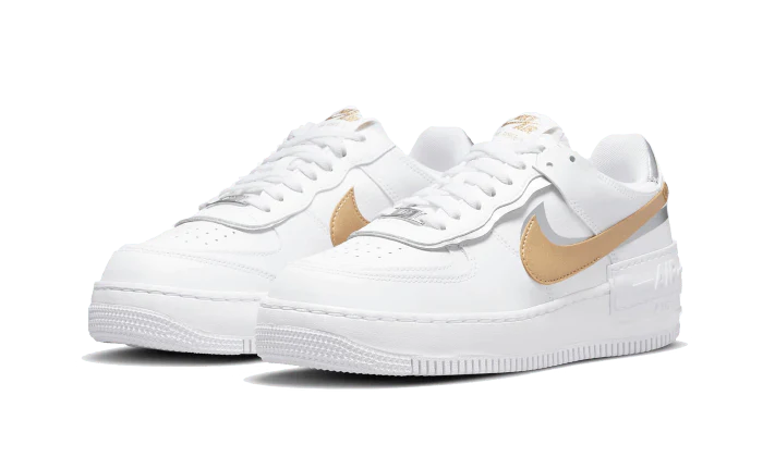 Nittgke Air Force 1 Shadow White Metallic Gold