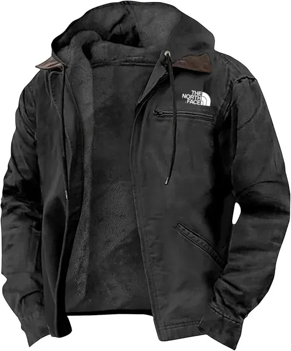 TNF®-Giacca invernale con cappuccio pesante 2024 Cappotti foderati in sherpa in pile caldo ed elegante con tasche