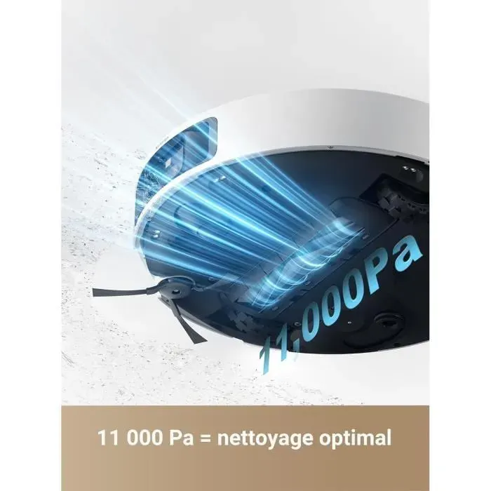 DREAME L40 Ultra Robot Aspirateur Laveur avec Serpillière Amovible et relevable - Brosse latérale Extensible et relevable -11 000 Pa