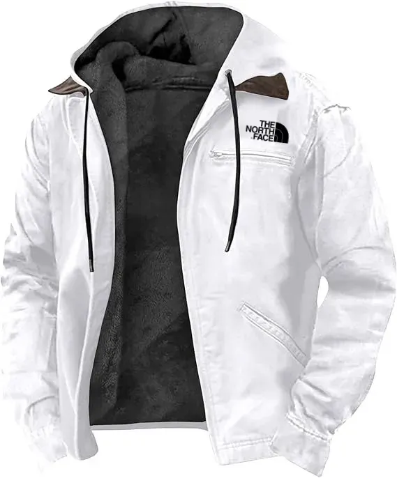 TNF®-Giacca invernale con cappuccio pesante 2024 Cappotti foderati in sherpa in pile caldo ed elegante con tasche