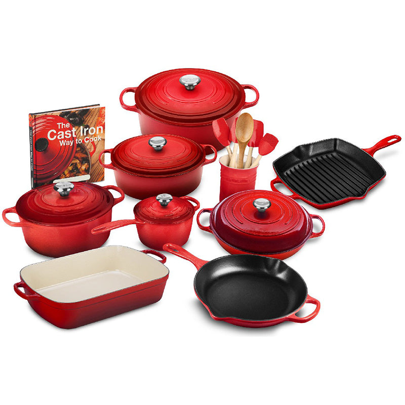 Juego de utensilios de cocina exclusivos de hierro fundido de 20 piezas