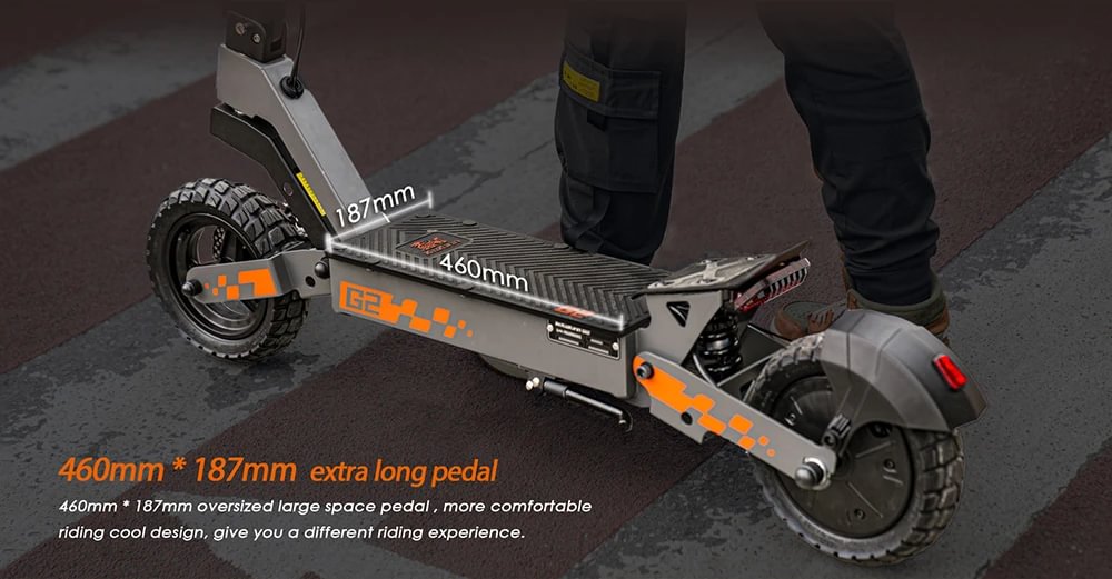 Kukirin G2 Foldable Electric Scooter 2025 Upgrade 800W Motor 48V 15.6Ah Battery 10-inch Tire 45km/h Max Speed 55km Range Touchscreen Display Disc Brake 7 Light System - Black