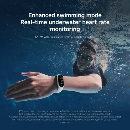 Xiaomi Smart Band 10, Montre Connectée, Boîtier alu, Suivi d'Activité, Écran AMOLED 1.72'', Autonomie 21 Jours, Charge Rapide, Suivi santé & Sommeil,150+ Sports, iOS & Android, 5 ATM, Boussole