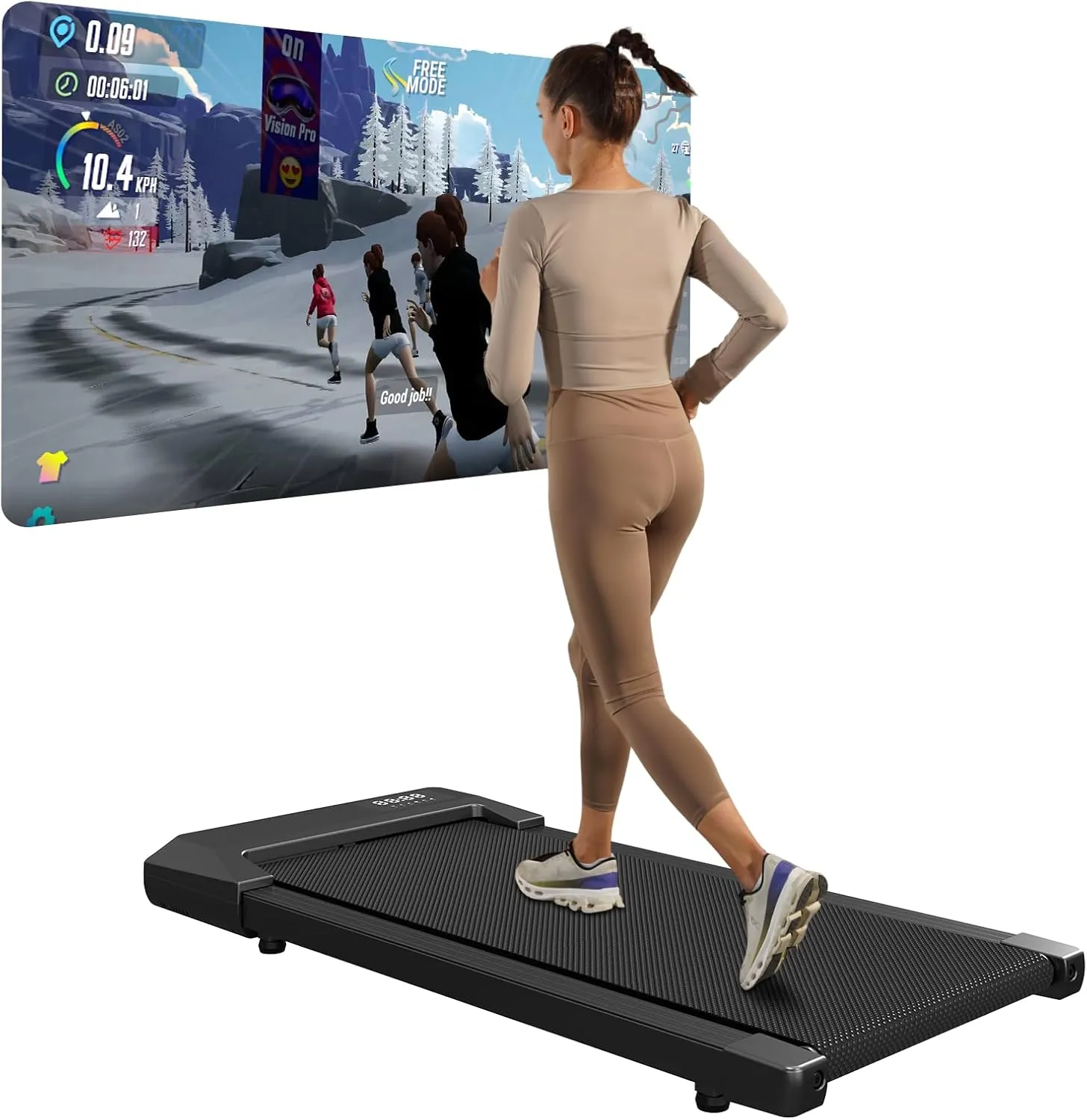 Copant Tapis de Marche, Tapis de Course avec LCD Écarn, 2.5 HP Walking Pad avec APP &Télécommande，Charge Max 113 kg, avec Parcours d'Entraînement et Courses, 1-4km/h pour Domicile ou Bureau