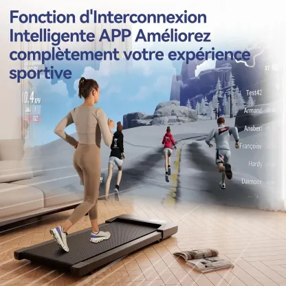 Copant Tapis de Marche, Tapis de Course avec LCD Écarn, 2.5 HP Walking Pad avec APP &Télécommande，Charge Max 113 kg, avec Parcours d'Entraînement et Courses, 1-4km/h pour Domicile ou Bureau