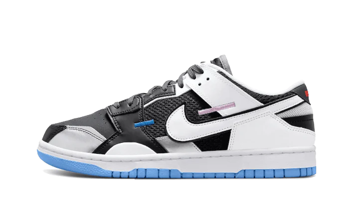 Nittgke Dunk Low Scrap Black Neutral Grey University Blue White