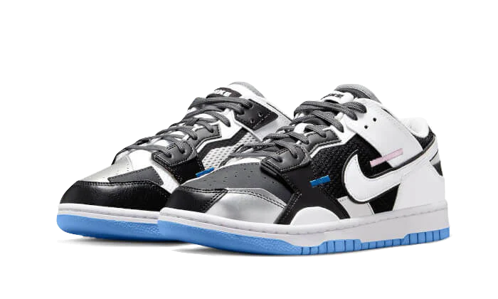 Nittgke Dunk Low Scrap Black Neutral Grey University Blue White