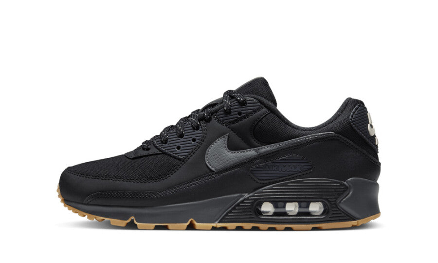 Nittgke Air Max 90 Black Smoke Grey Gum Reflective