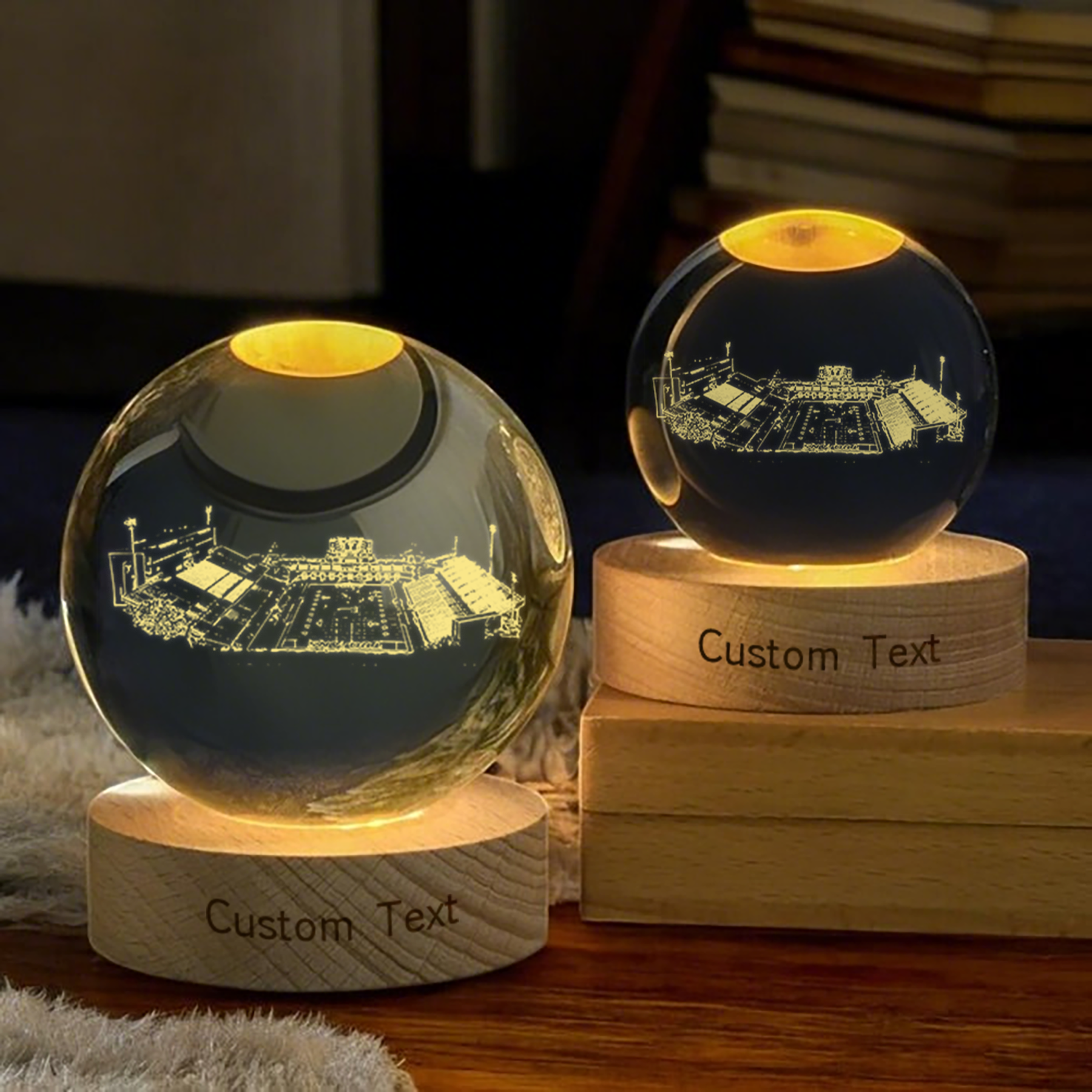 Veterans Memorial Stadium 3D Spherical Crystal Lamp