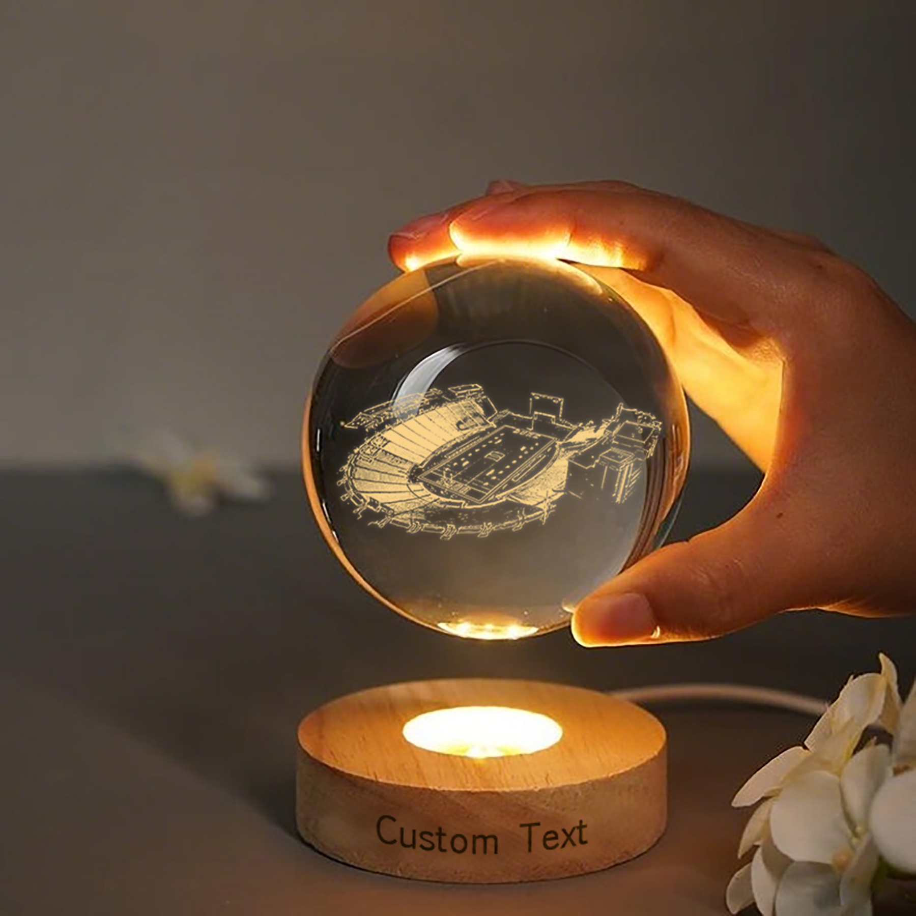 Wallace Wade Stadium 3D Spherical Crystal Lamp