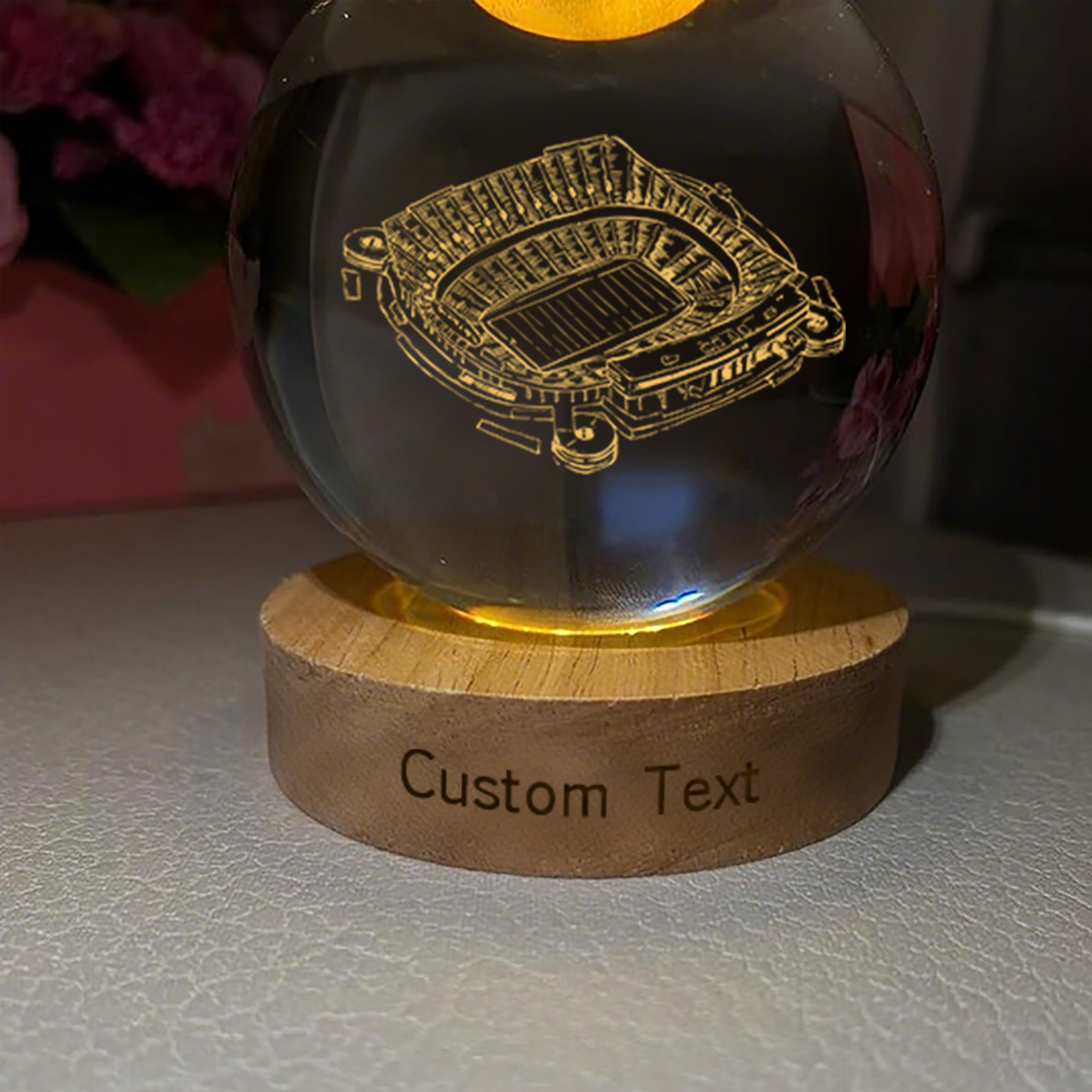 Arrowhead Stadium 3D Spherical Crystal Lamp