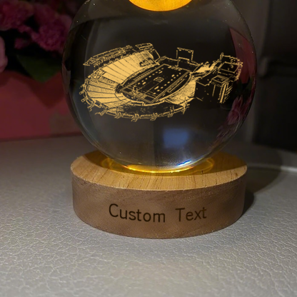 Wallace Wade Stadium 3D Spherical Crystal Lamp