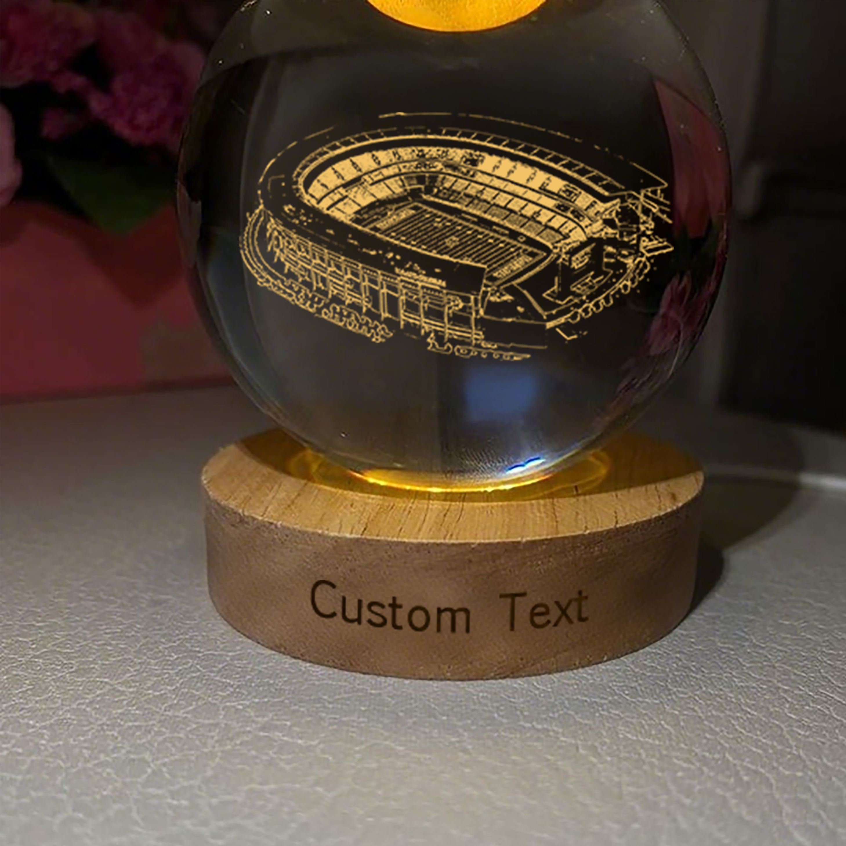 McLane Stadium 3D Spherical Crystal Lamp