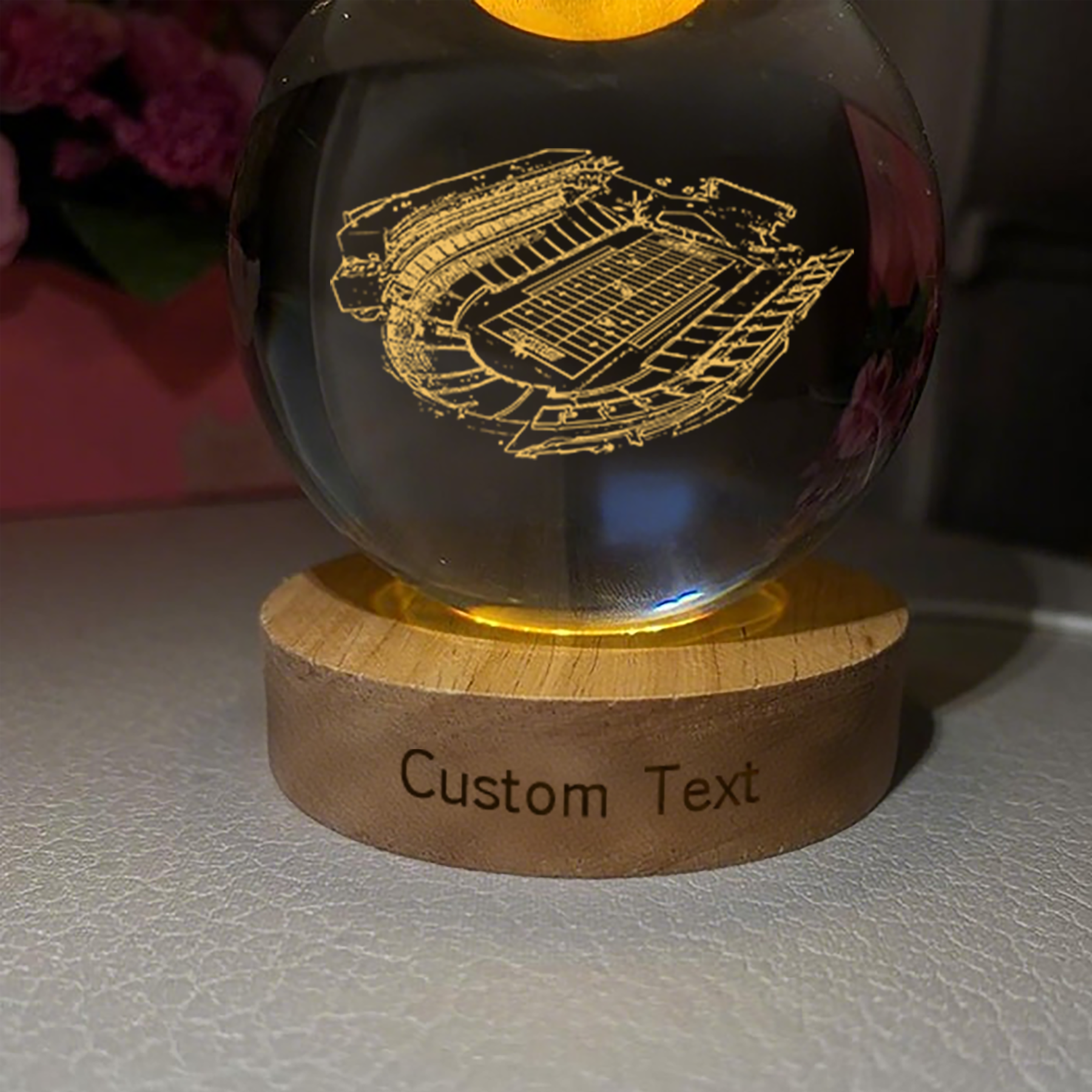 Nippert Stadium 3D Spherical Crystal Lamp