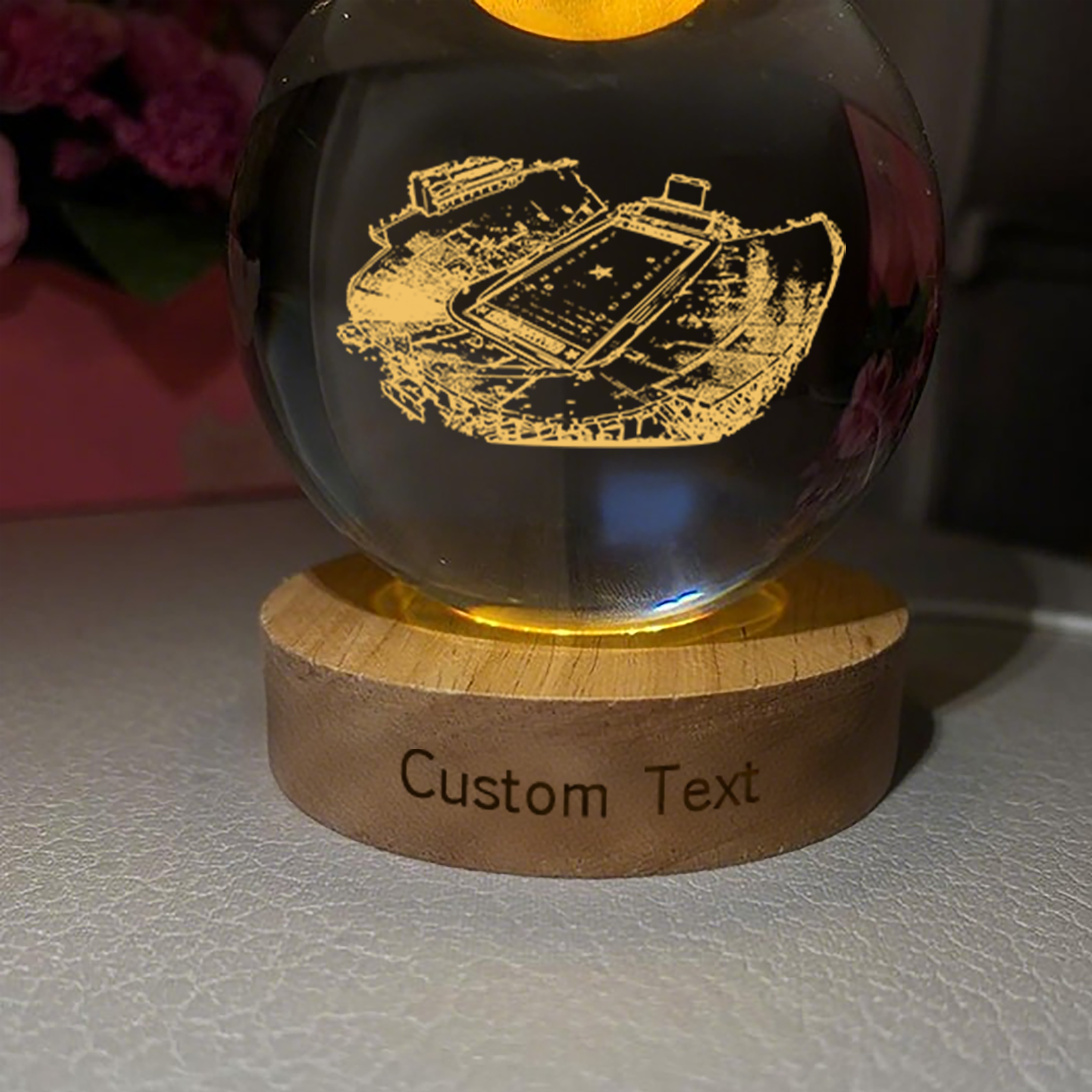 Vanderbilt Stadium 3D Spherical Crystal Lamp