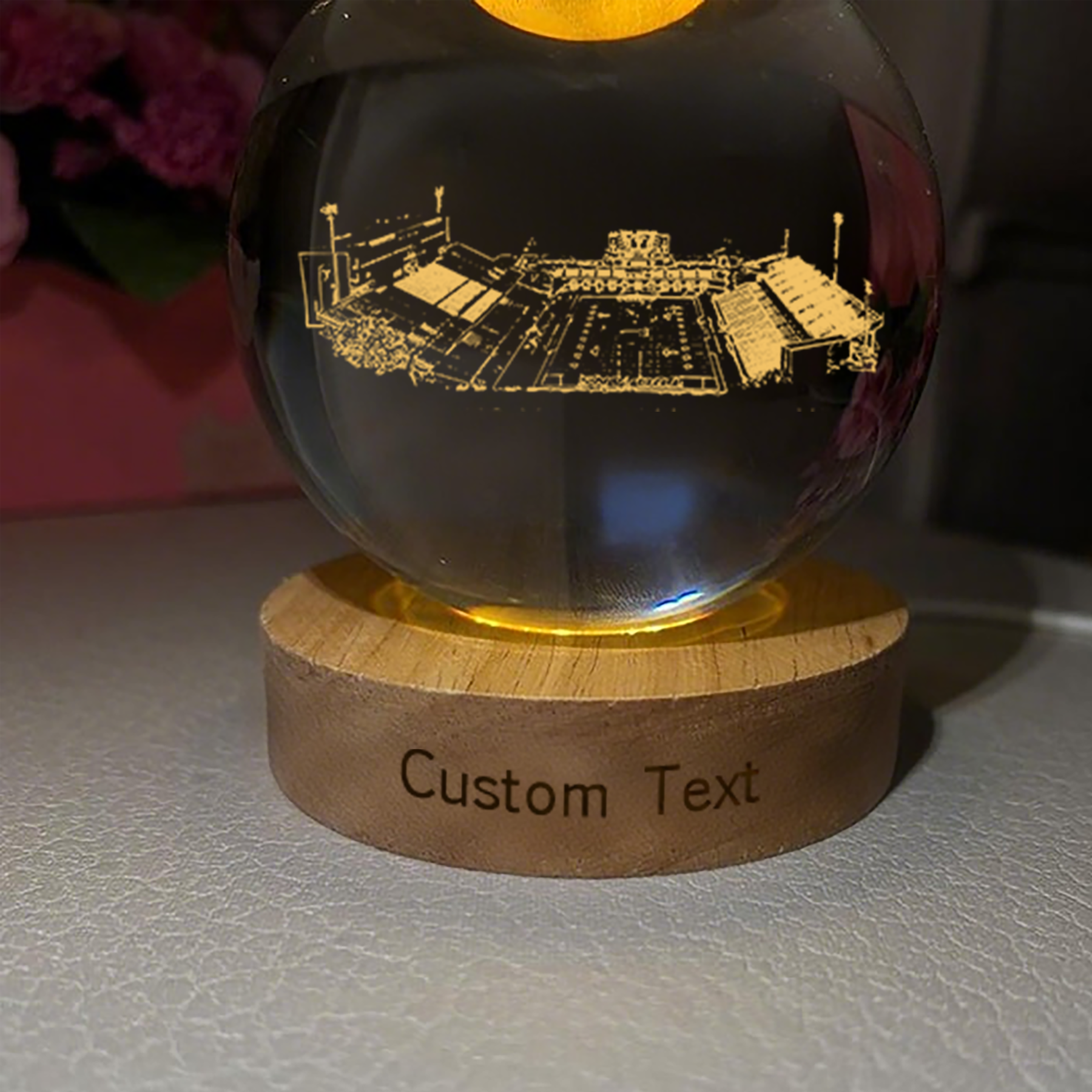 Veterans Memorial Stadium 3D Spherical Crystal Lamp