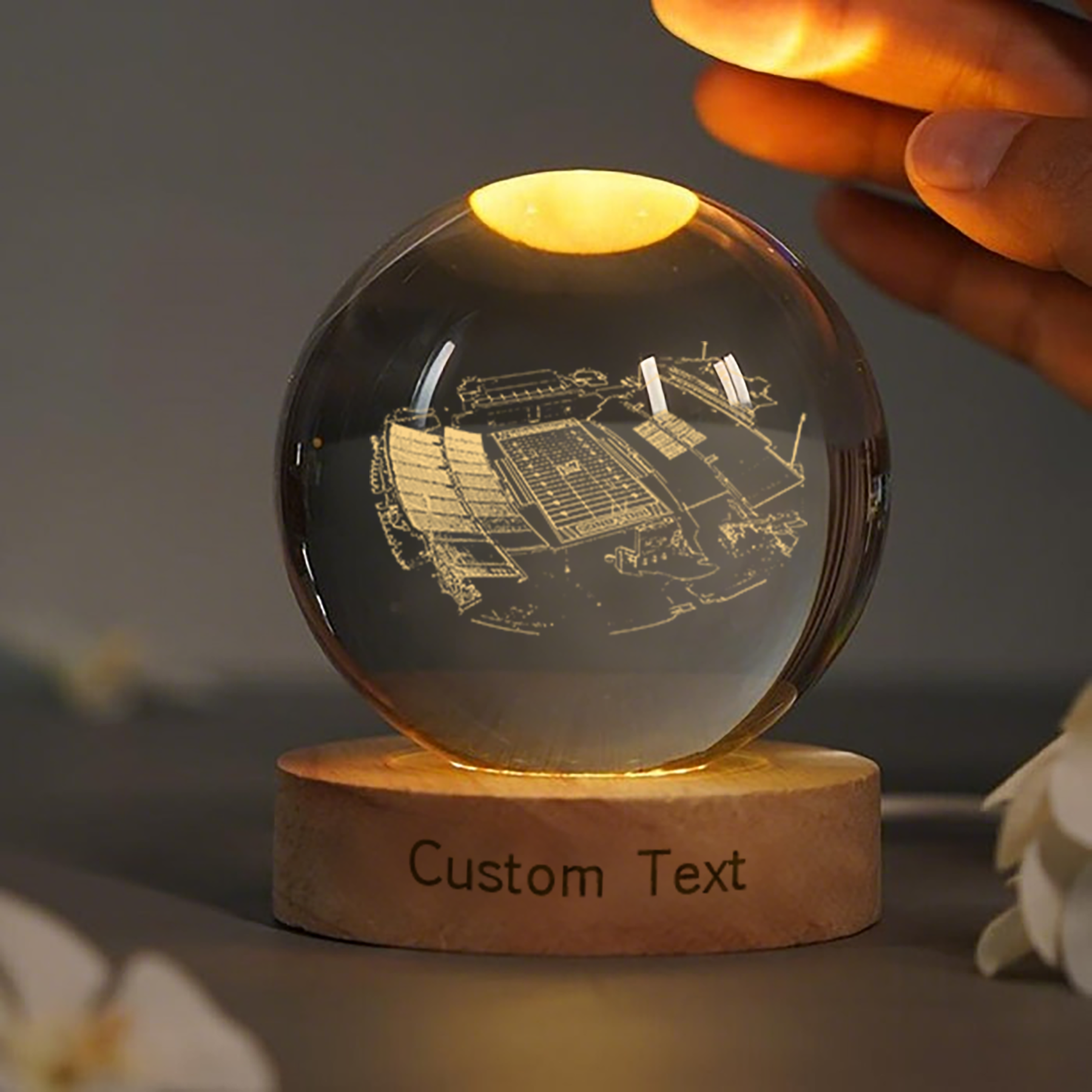 Joe Aillet Stadium 3D Spherical Crystal Lamp