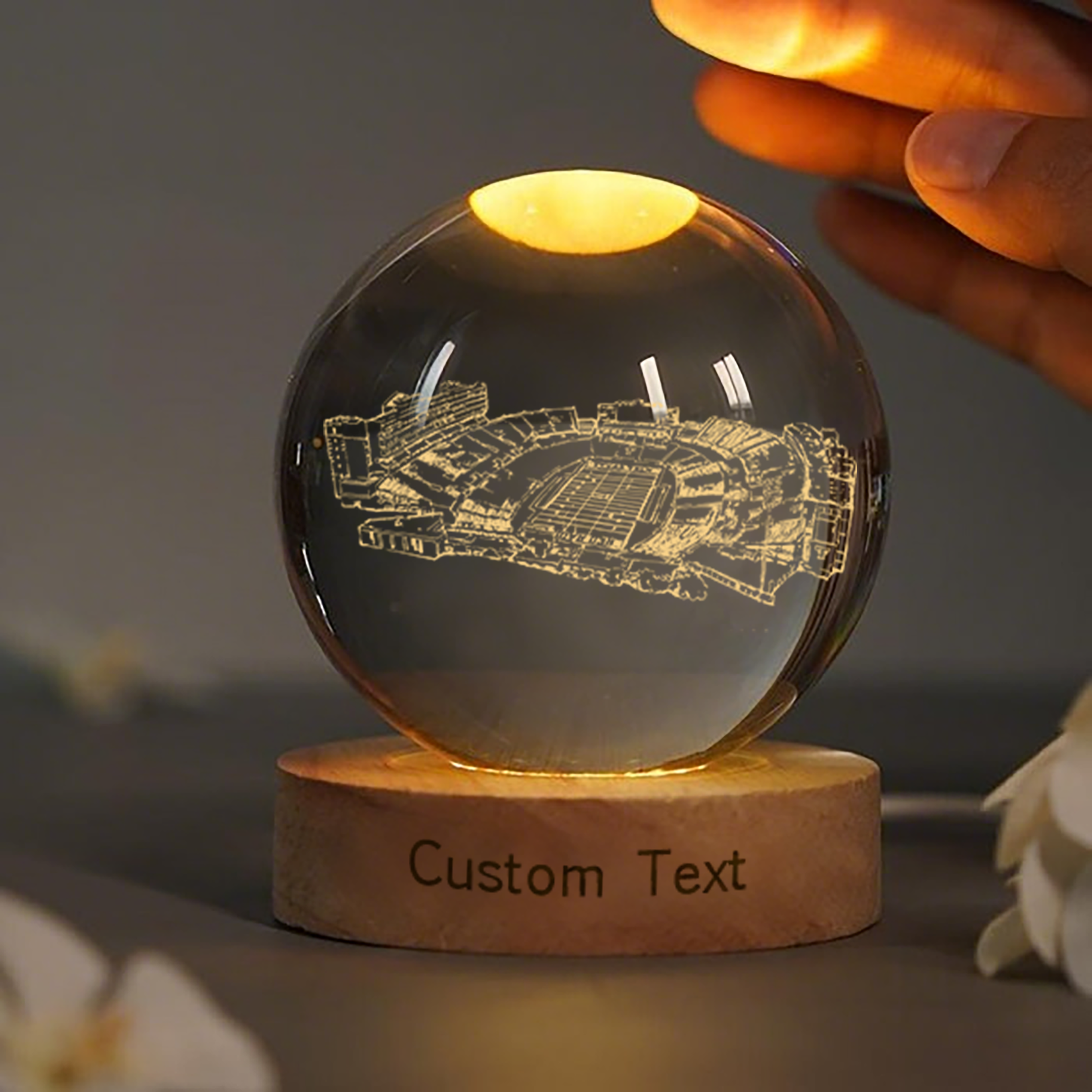 Jones AT&T Stadium 3D Spherical Crystal Lamp