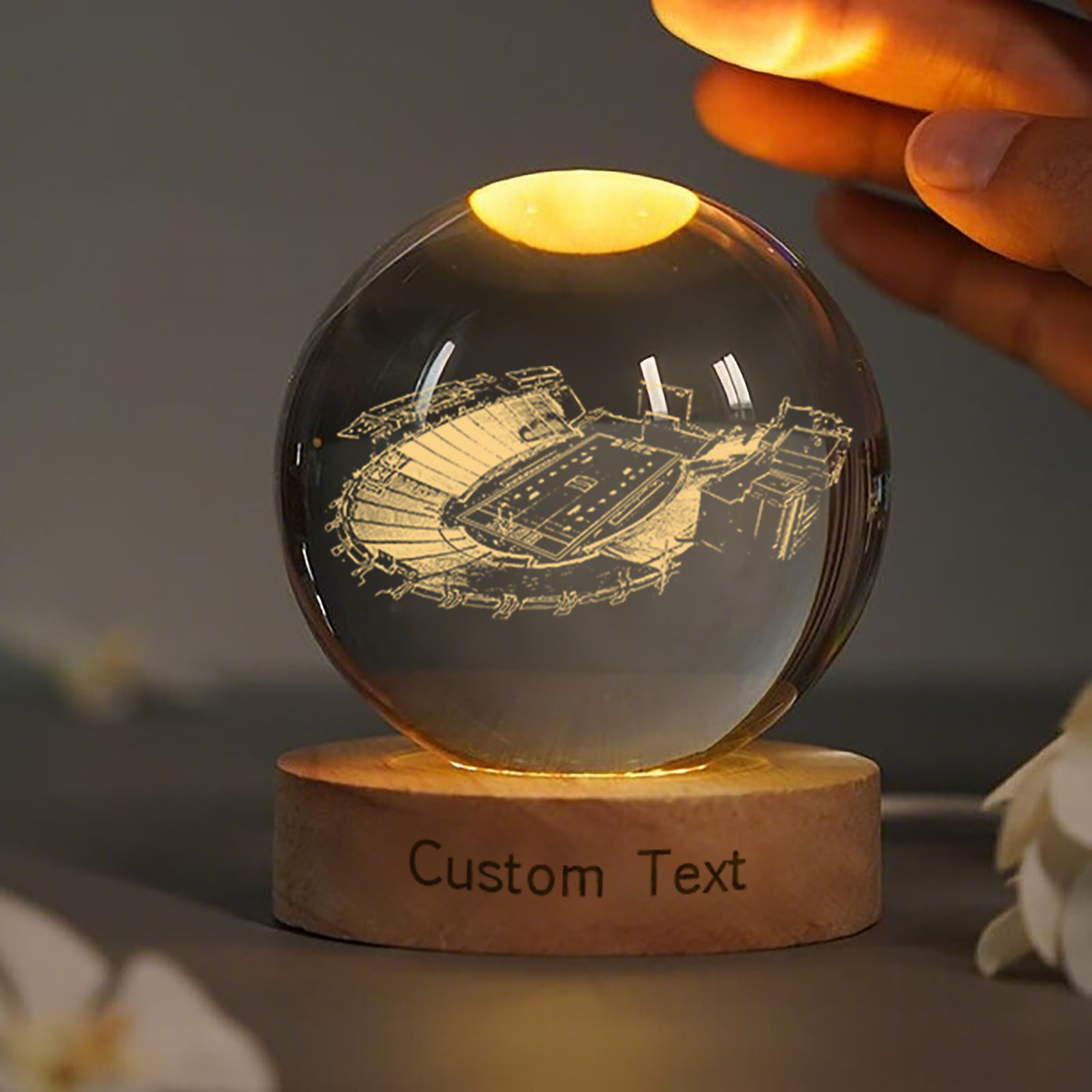 Wallace Wade Stadium 3D Spherical Crystal Lamp