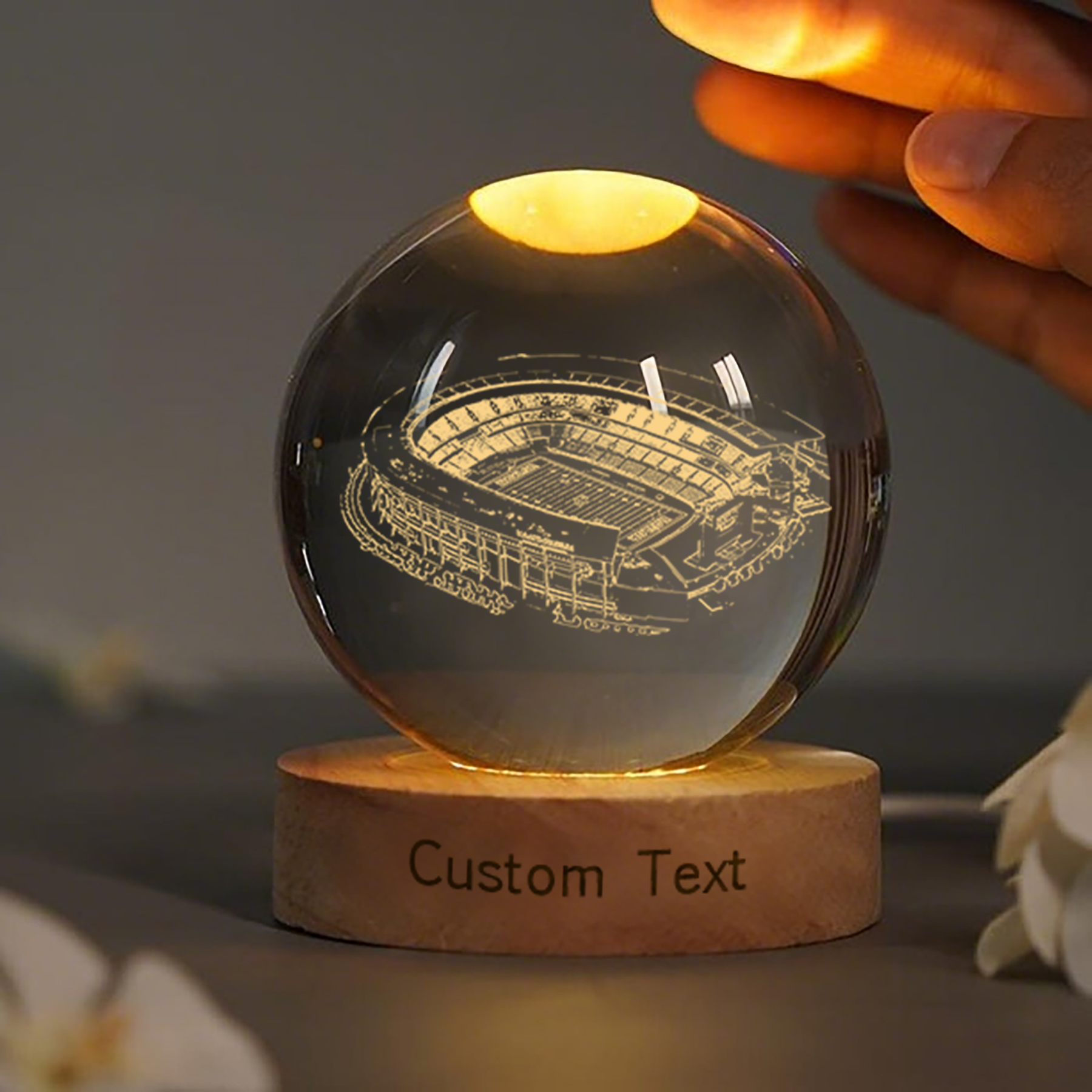McLane Stadium 3D Spherical Crystal Lamp